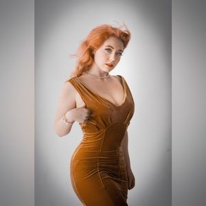 Unique Vintage 1930s Goldwyn Gold Gown Size Small